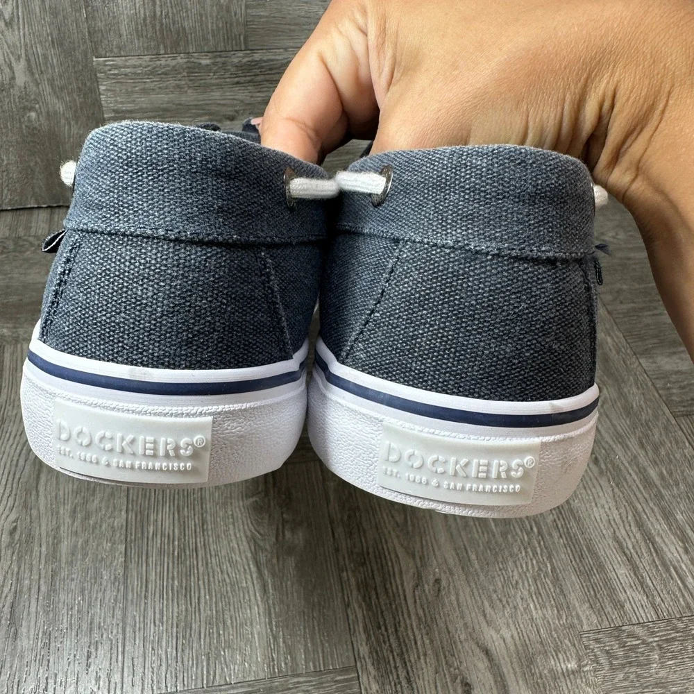 Dockers Boat Shoes Mens 12 Navy Blue Canvas Casual Nautical Loafers NEW